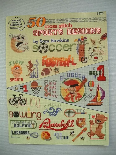 50 Cross Stitch Sports Designs - Sam Hawkins - Pattern Book