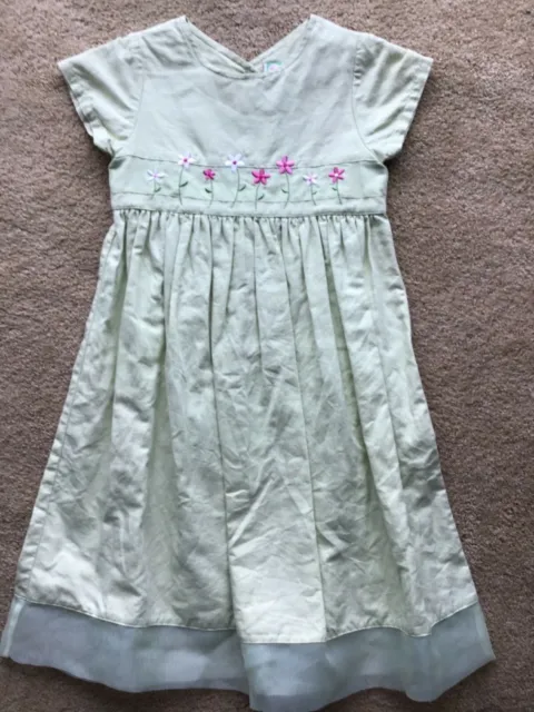 Gymboree Girls Sz 7 Green Floral Dress M - Wedding Party Holiday School