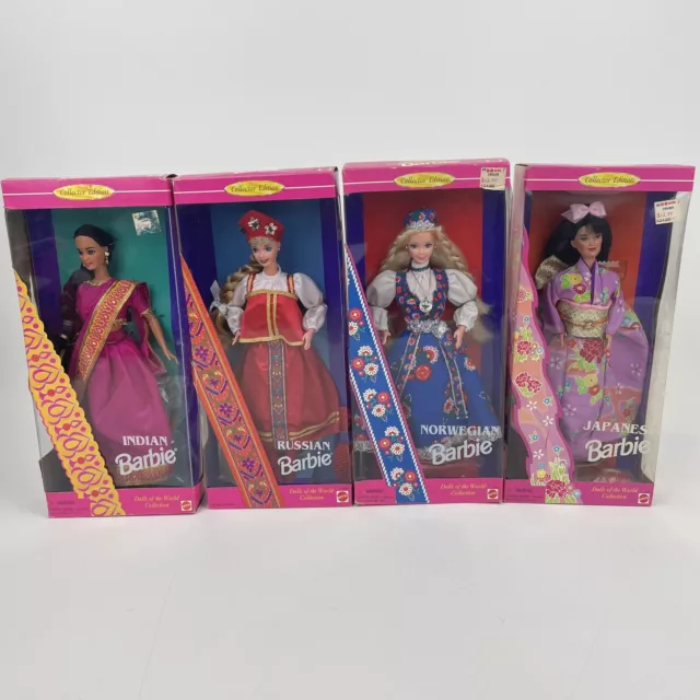 Barbie Dolls of the World Collector Edition (Lot Of 4) Mattel Japanese, Russian