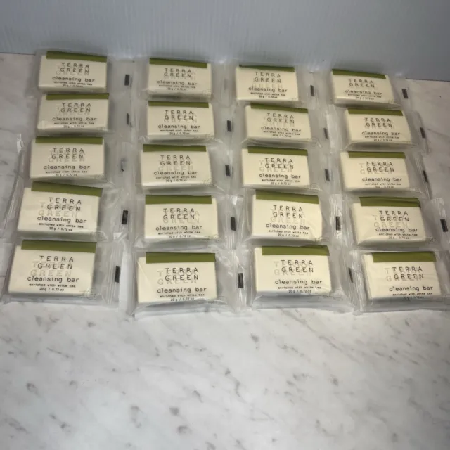 20 Bars Terra Green White Tea Soap Cleansing Bars 0.70 oz Hotel Travel Size