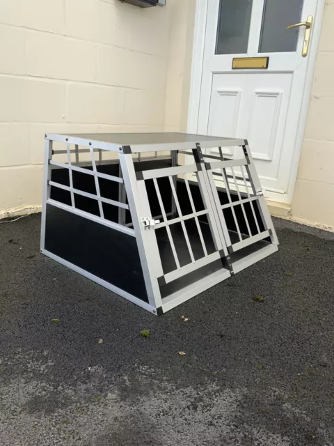 Pet Transport Cage Car Crate Aluminium Travel Box Dog Puppy Carrier 2 Door Small