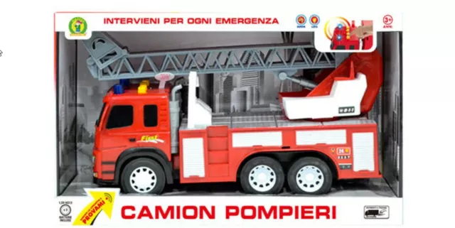 Giocattolo Camion Scala Mobile Vigili del Fuoco con Luci