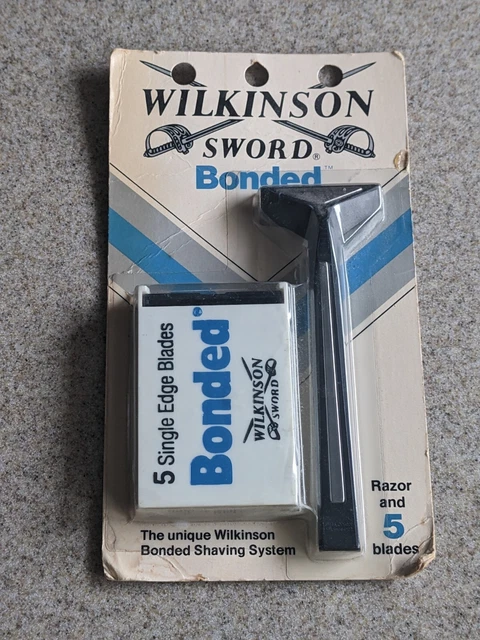 Vintage UNOPENED Wilkinson Sword Bonded Razor & 5 Blades Made in England