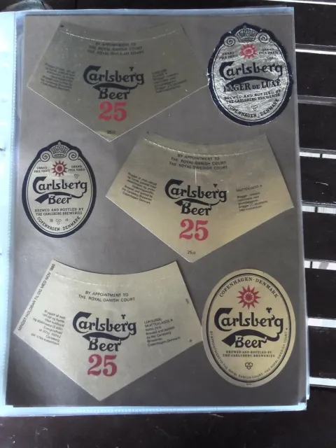 Carlsberg  Brewery 6X   Gold Foil  Danish Beer Labels