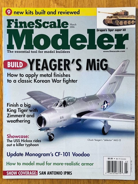 Tamiya King Tiger Tank Model, Revell-Monogram CF-101 Voodoo, Chuck Yeager Mig-15