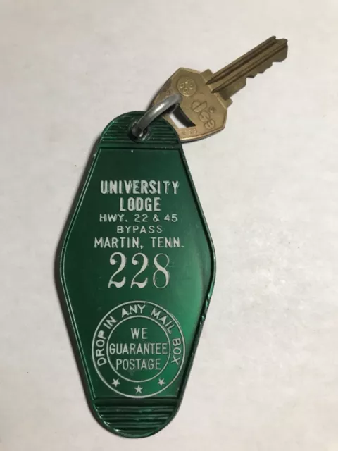 University Lodge Hotel Motel Room Key Fob & Key Martin Tennessee #228