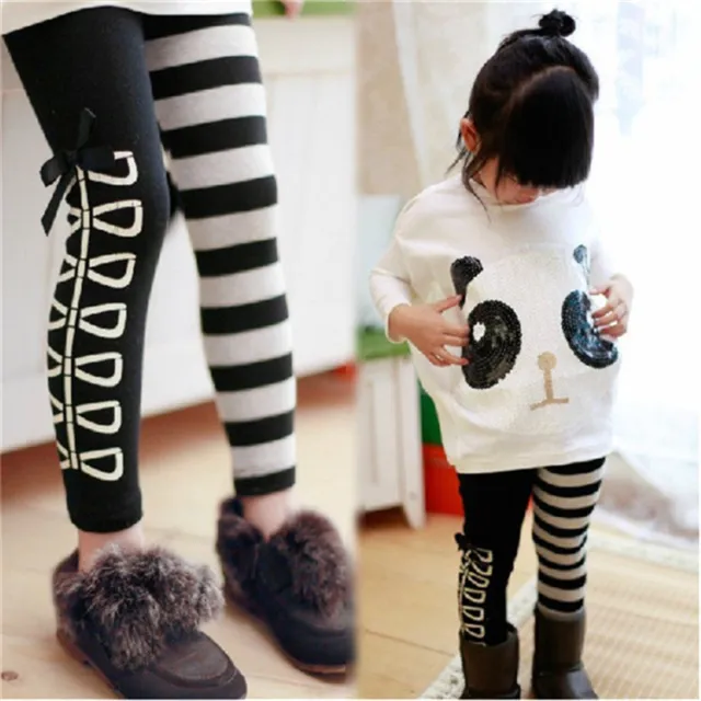 Toddler Infant Girls Outfits Panda Coat +Striped Pants Kids Clothes Set 2pcs