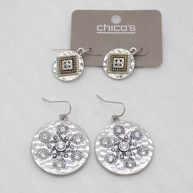 chico's jewelry silver gold tone hoop earrings drop dangle fishhook for women