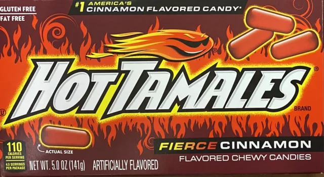 Hot Tamales Fierce Cinnamon Chewy Candy Theater Box 5 Oz - FREE SHIPPING