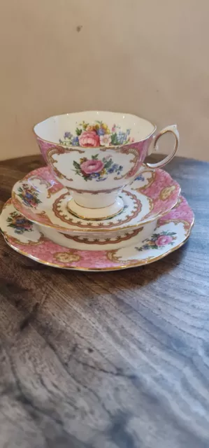 Vintage Royal Albert Lady Carlyle Tea Cup, Saucer And Side Plate Trio