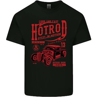 Hotrod acciaio in movimento Hot Rod Dragster auto da Uomo Cotone T-Shirt Tee Top