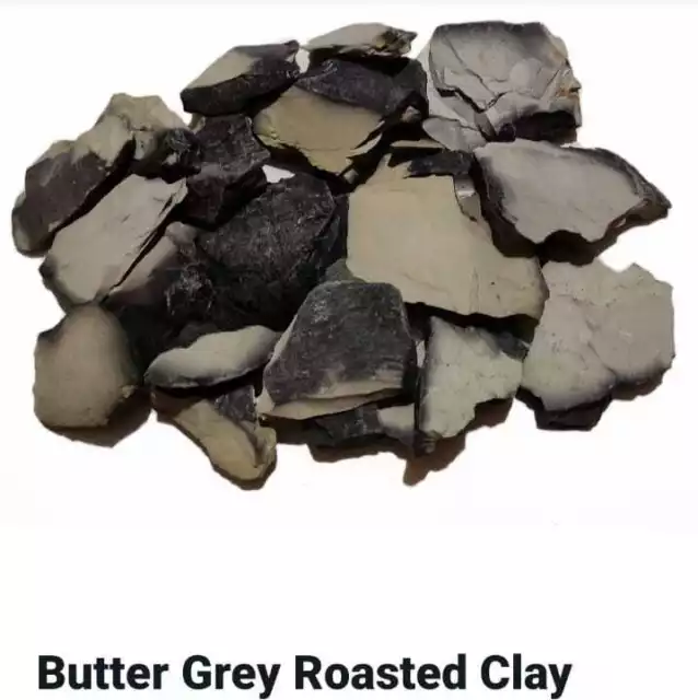 India Clay Edible Roasted Clay Khari, Mitti, Butter Gray Roasted Free  Shipping