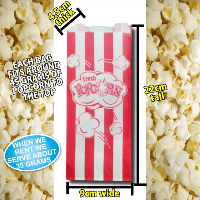 Popcorn Bags - 500 PACK - Fetes Events Cinema Suit all pop corn Machines QUALITY