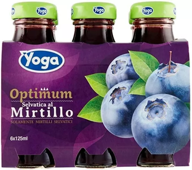Yoga Succhi Di Frutta Al Gusto Mirtillo Con Tappo A Vite 6 X 125 Ml