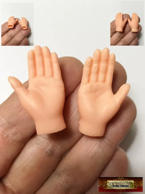 M00918x5-FS MOREZMORE 5 Pairs Flexible Vinyl Rubber Doll Puppet Hands 35mm Mini