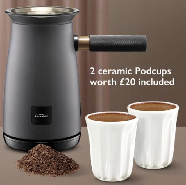 HOTEL CHOCOLAT VELVETISER Hot Chocolate Machine System + Cups Black