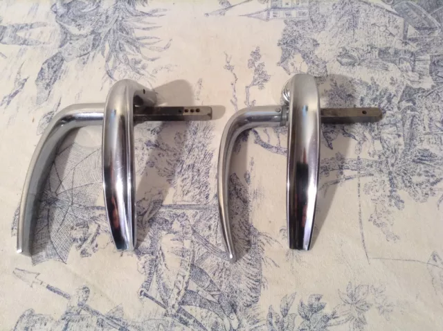Two Pairs of Vintage French Door Handles - Reclaimed Salvaged (3728)