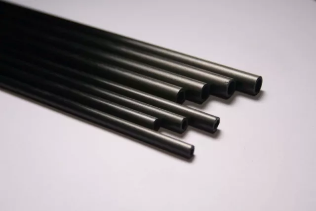 5x Short Lengths 8mm OD x 6mm ID x 200mm Pultruded Carbon Fibre Tubes (T8-200)