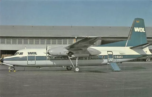 Airline Postcards       WDL-Friendship F27 Fokker Turboprop (D-BAKU)