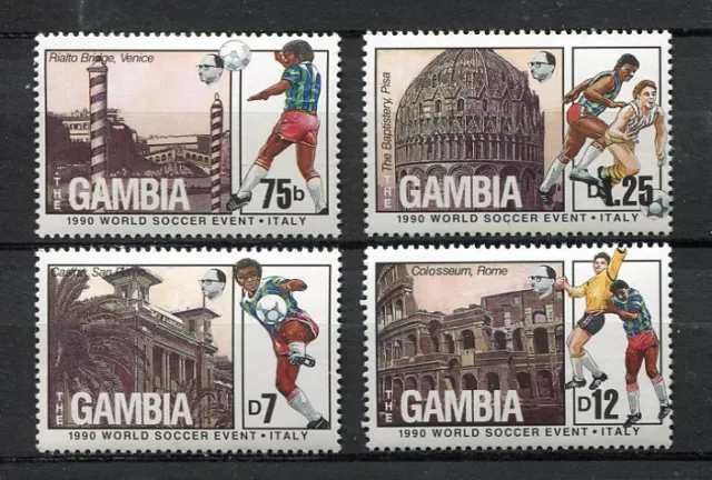 27730) GAMBIA 1990 MNH** Nuovi** World Cup Soccer  Italy 4v