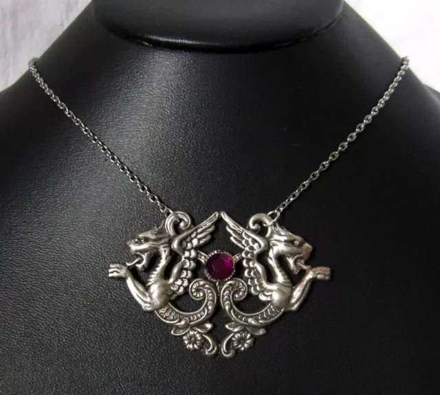 Gothic Medieval Victorian Griffin Gargoyle Chimaera Necklace Pendant Choker Goth