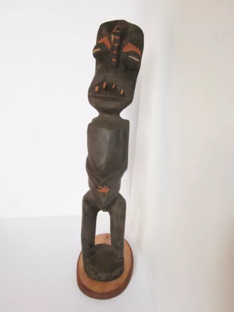 Large 24" Ethnic African Voodoo Tiki Carved Wood Figure Statue Tribal Art