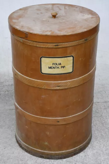J29G03- Großer alter Apotheker Behälter, Holz