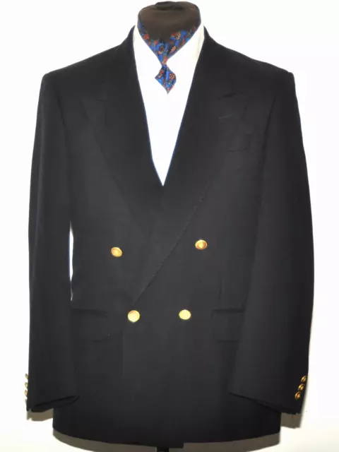 Vintage St Michael Classic Navy Blue Blazer Jacket 36" R 1980S