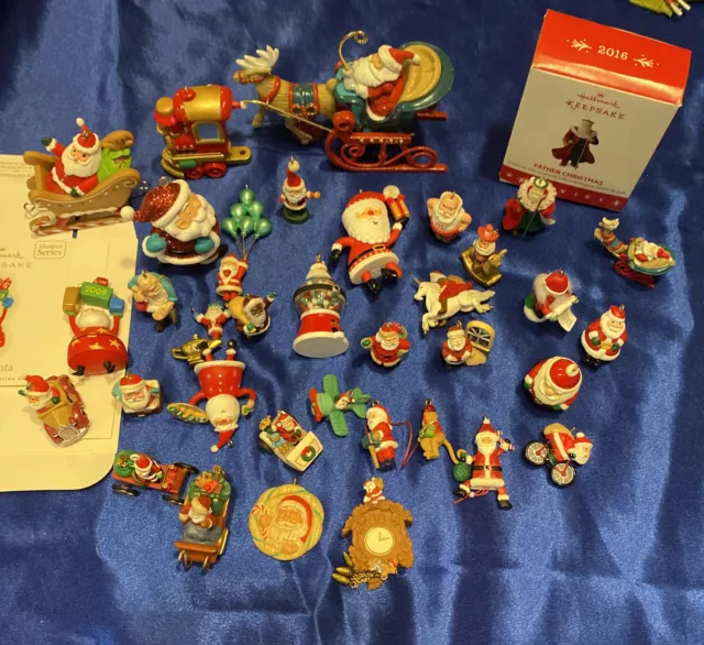 34 Hallmark Keepsake Ornament Miniature Lot Santa Claus Father Christmas St Nick