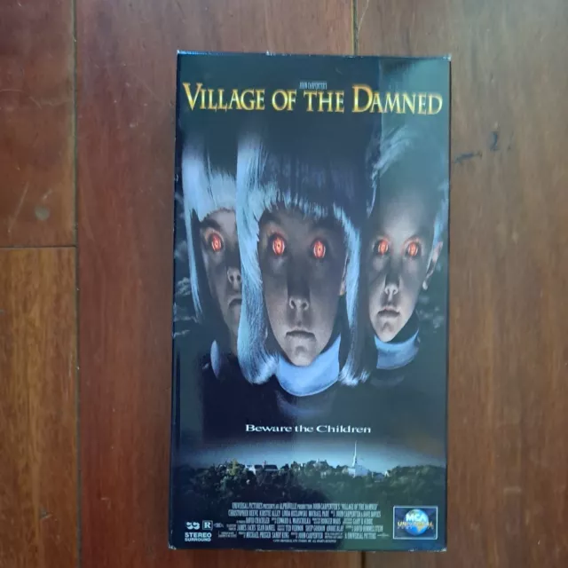 John Carpenter's Village of the Damned - Screener Copy w/early, unused  cover artwork. Bottom print reads: THIS DOES NOT REPRESENT FINAL  VIDEOSLEEVE ART : r/VHS