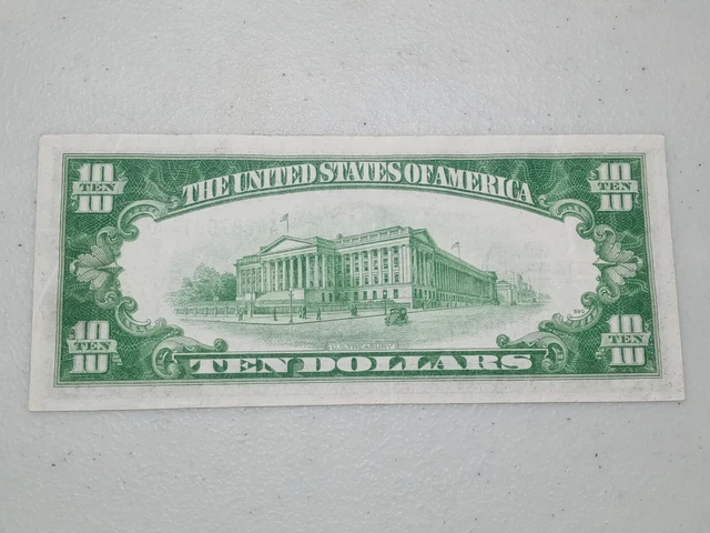 Ten Dollars ($10) Series of 1934 Mule Blue Seal Silver Certificate 3