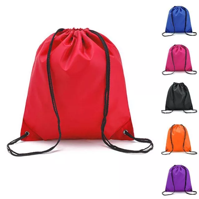 Waterproof Sport String Drawstring Bag Pack Sack School Gym Tote Casual Backpack