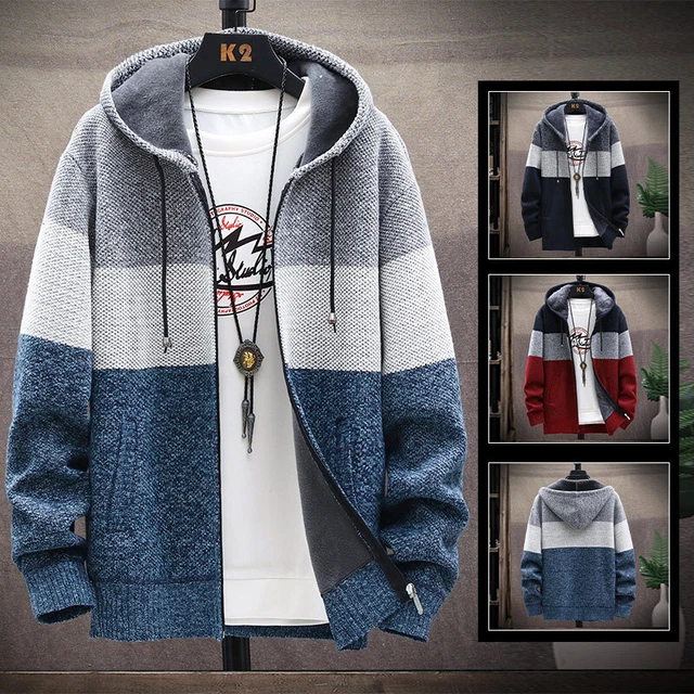 Men Thick Warm Fleece Lined Hooded Hoodie Winter Zip Up Coat Jacket Sweatshirt#