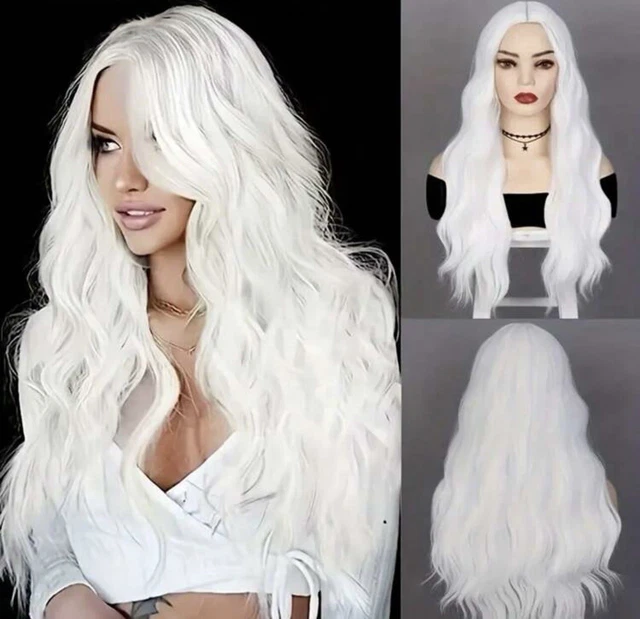 Perruque Synthétique Longue Bouclée Blonde - Avec Frange Et Bonnet Inclus - Style Naturel