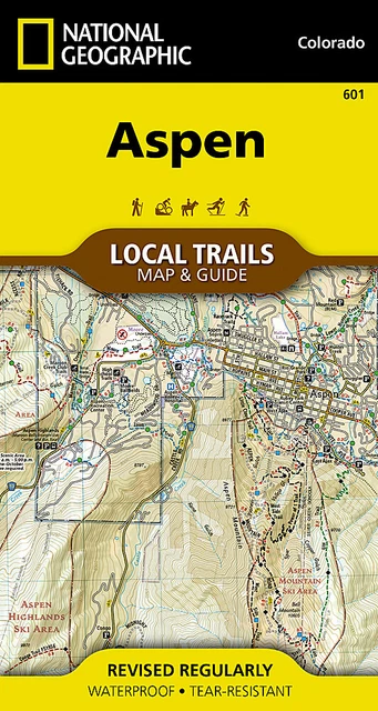 National Geographic Trails Illustrated Aspen CO Local Trails Topo Map & Guide