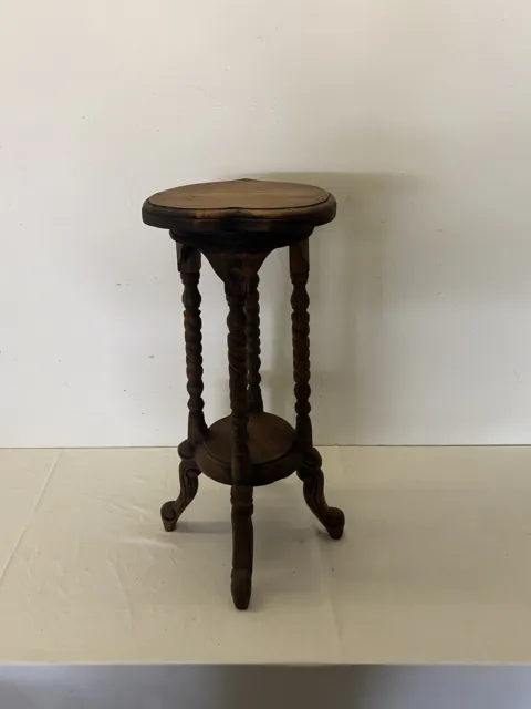 Victorian Carved Hand Made Mahogany WoodOpen Barley Twist Plant Stand Table