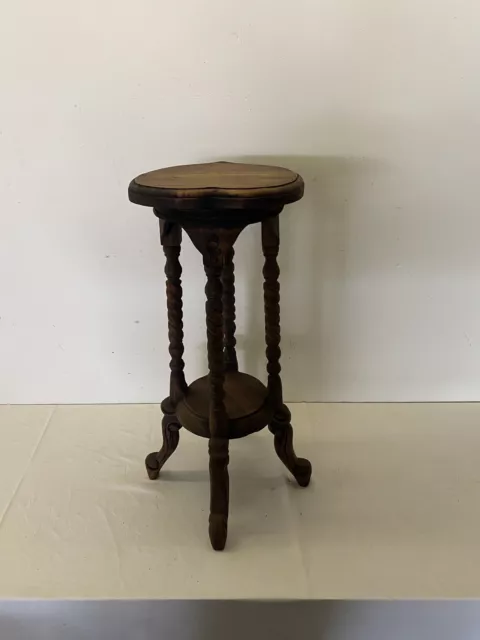 Victorian Carved Hand Made Mahogany WoodOpen Barley Twist Plant Stand Table
