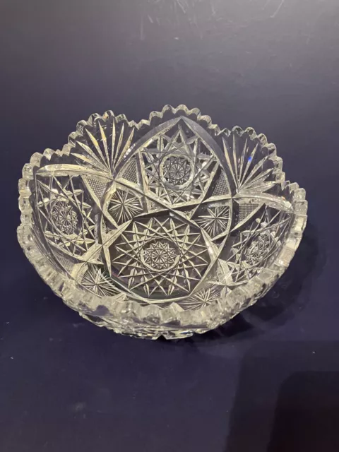ABP American Brilliant Cut Glass Bowl-Very Nice Condition