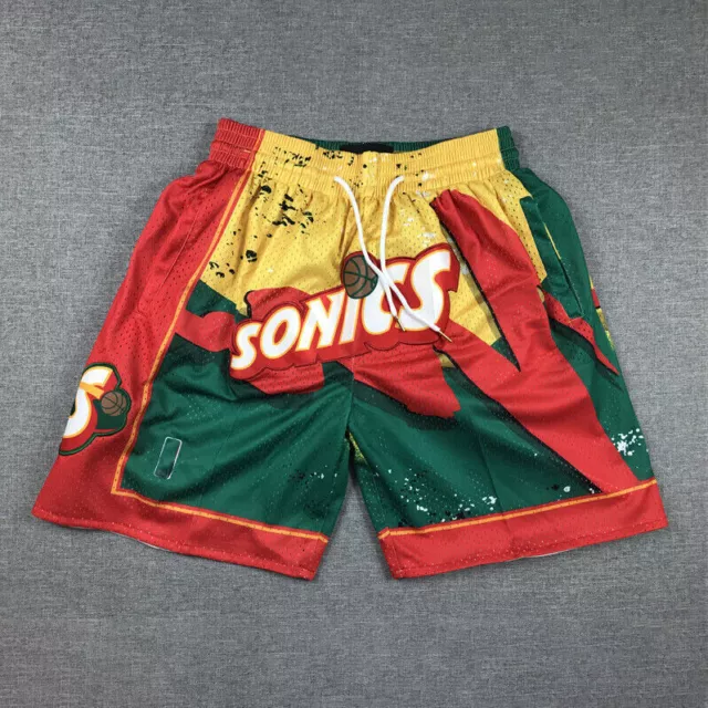 Seattle Supersonics Lightning Edition NBA Game Adult Basketball Shorts Red