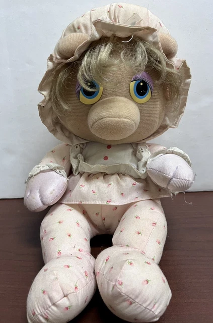 Muppet Babies Miss Piggy Hasbro Softies Plush Stuffed Doll Pampers 1984 Vintage