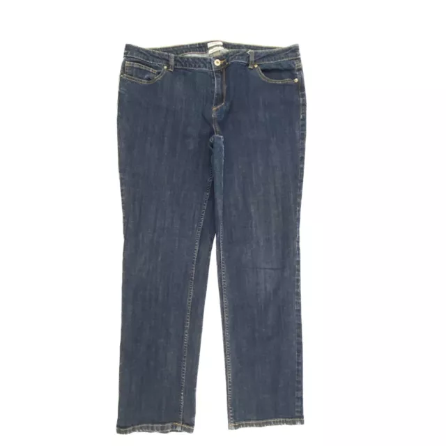 Liz Claiborne Classic Fit Straight Women's size 18 Dark Wash Blue Denim Jeans