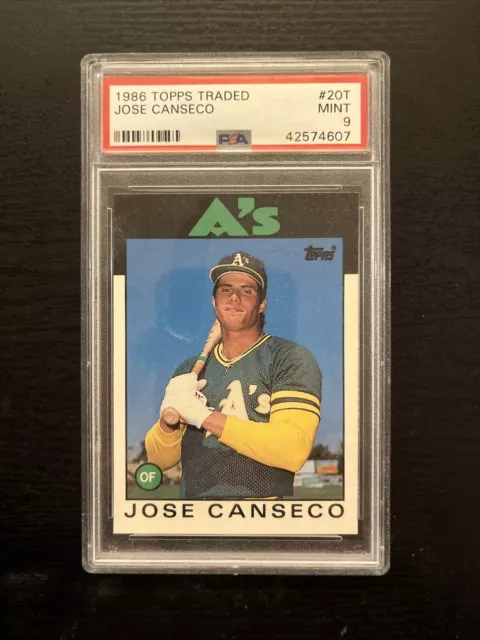 Jose Canseco Rookie Card 1986 Topps Traded #20T PSA 9