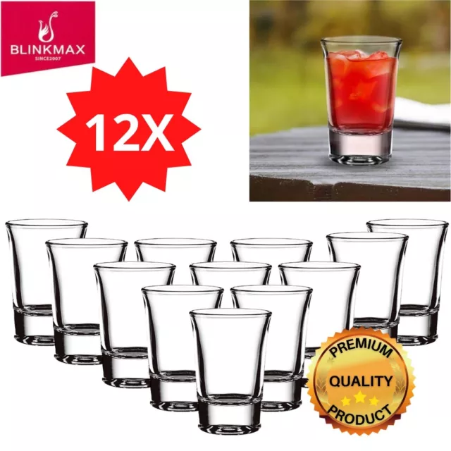 12X Shot Glass Set 40ml Lead Free Liquor Vodka Whiskey Tumblers Heavy Base Cup