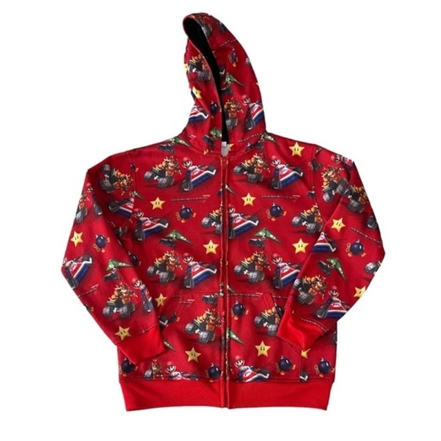 Nintendo Kids’ Mario Kart Full Zip Hoodie Size Medium 10-12
