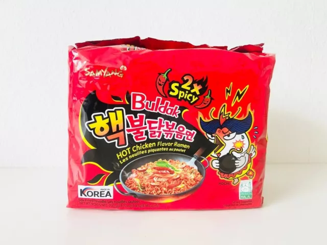 Samyang - ramen al gusto di pollo caldo - Buldak 2 x pasta piccante - 5 x 140 g