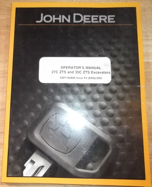 JOHN DEERE 27C 35C ZTS Excavator Operator Operation & Maintenance ...