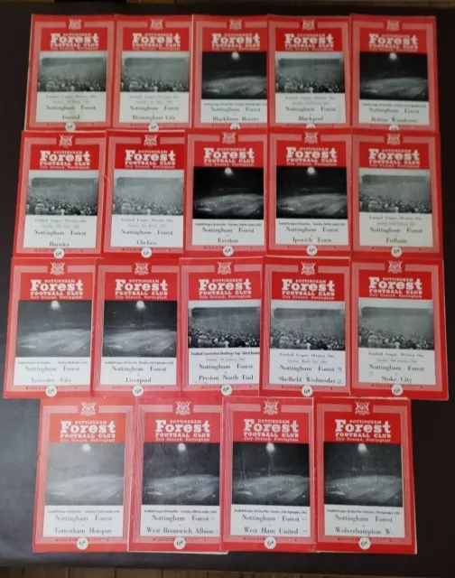 19 Different 1963/64 Nottingham Forest Home Programmes - Bulk 32