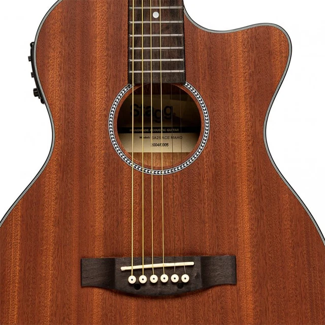 Stagg SA25 ACE MAHO - Guitare électro-acoustique auditorium pan coupé 3