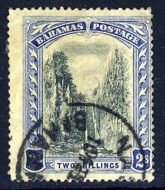 BAHAMAS King George V 1922 2s. Black & Blue Wmk Mult Script CA SG 113 VFU