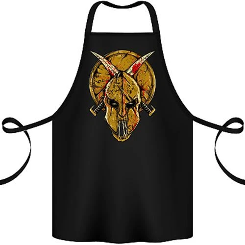 Spartan Skull Helmet Gym MMA Martial Arts Cotton Apron 100% Organic